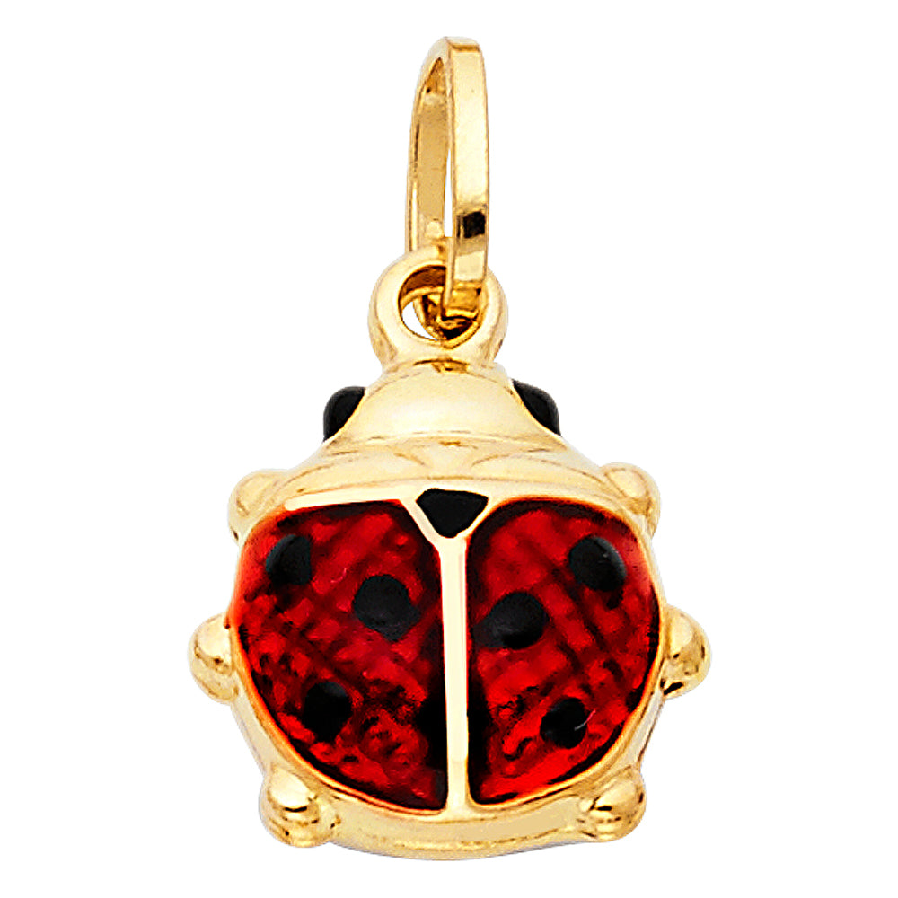 14K Yellow Gold Hollow Enamel Pendant (PT504)