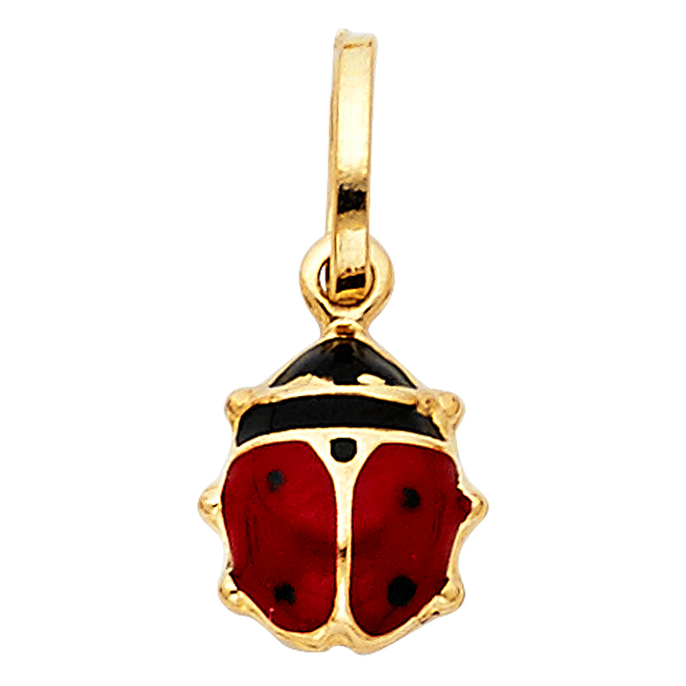 14K Yellow Gold Hollow Enamel Pendant (PT505)