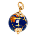 14K Yellow Gold Hollow Enamel Pendant (PT516)