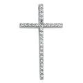 14K White Gold CZ Cross Pendant (PT527)