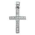 14K White Gold CZ Cross Pendant (PT532)