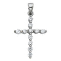 14K White Gold CZ Cross Pendant (PT533)