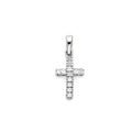 14K White Gold CZ Cross Pendant (PT535)