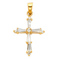 14K Yellow Gold CZ Cross Pendant (PT538)