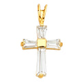 14K Yellow Gold CZ Cross Pendant (PT541)