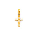 14K Yellow Gold CZ Cross Pendant (PT544)