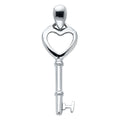 14K White Gold Key Pendant (PT548)