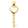 14K Yellow Gold Key Pendant (PT555)