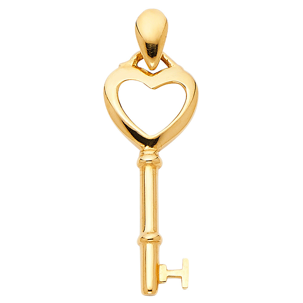 14K Yellow Gold Key Pendant (PT555)