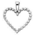 14K White Gold CZ Heart Pendant (PT566)