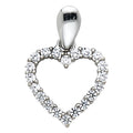 14K White Gold CZ Heart Pendant (PT571)