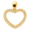 14K Yellow Gold CZ Heart Pendant (PT581)