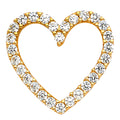 14K Yellow Gold CZ Heart Pendant (PT582)