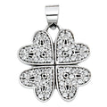 14K White Gold CZ Flower Pendant (PT589)