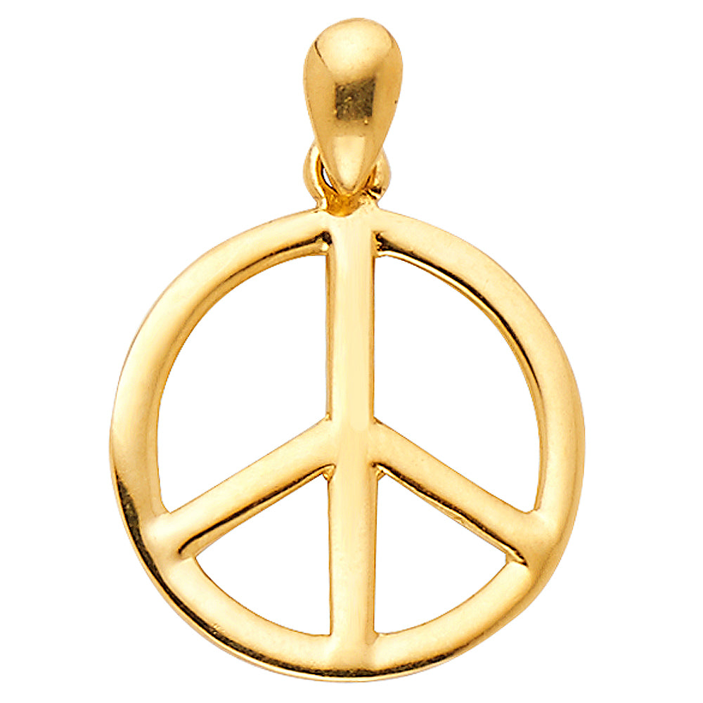 14K Yellow Gold Peace Pendant (PT593)