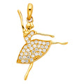 14K Yellow Gold CZ Dancing Pendant (PT597)