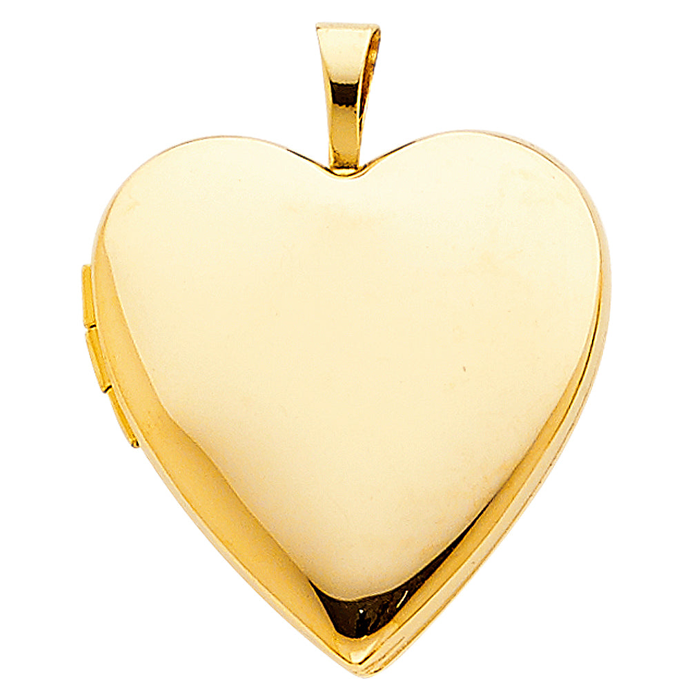 14K Yellow Gold Heart Locket Pendant