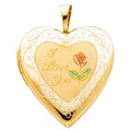 14K Yellow Gold Heart Locket Pendant