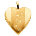 14K Yellow Gold Heart Locket Pendant