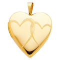 14K Yellow Gold Heart Locket Pendant