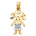 14K Two Tone Gold Baby Pendant (PT664)