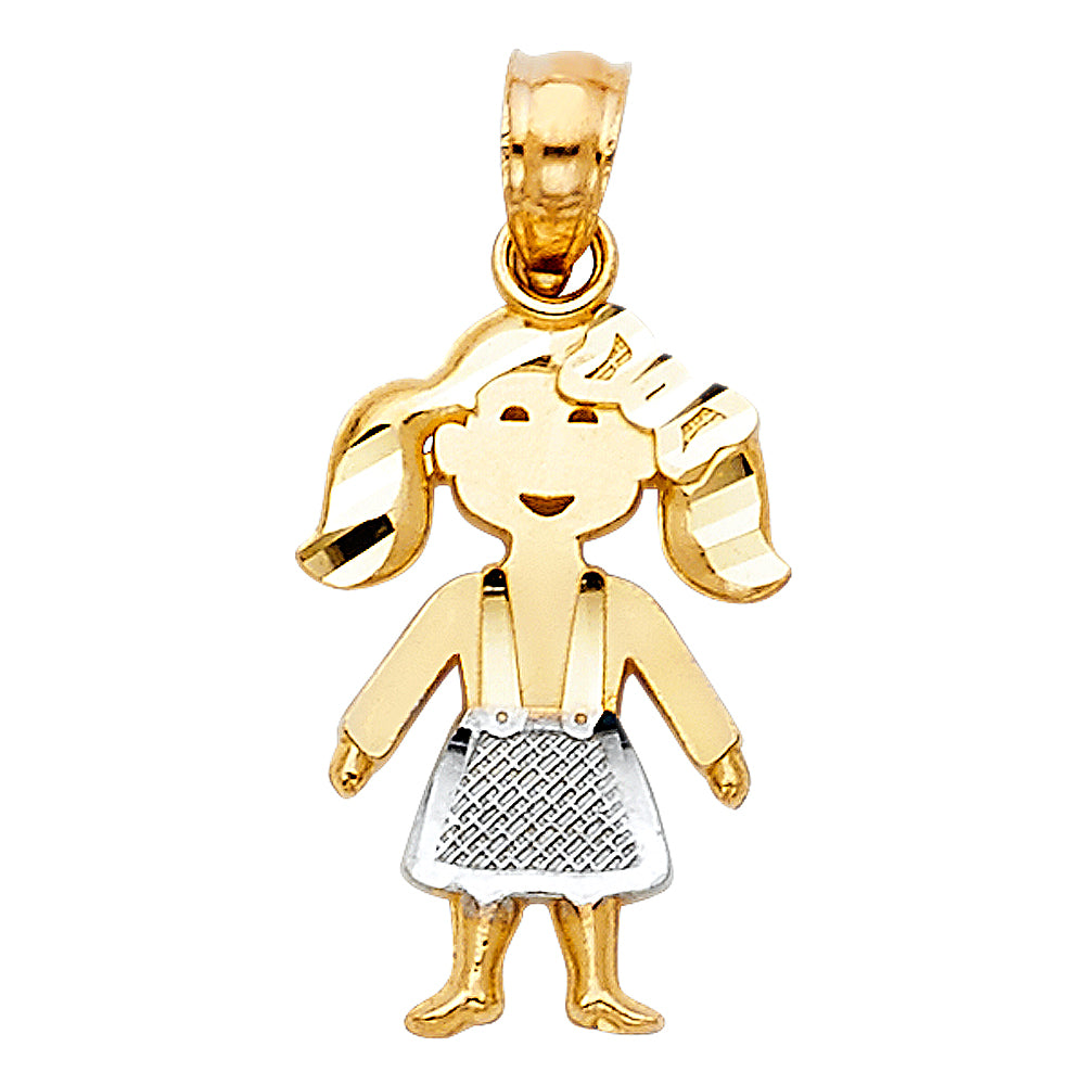 14K Two Tone Gold Baby Pendant (PT664)