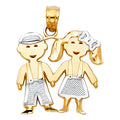 14K Two Tone Gold Baby Pendant (PT666)