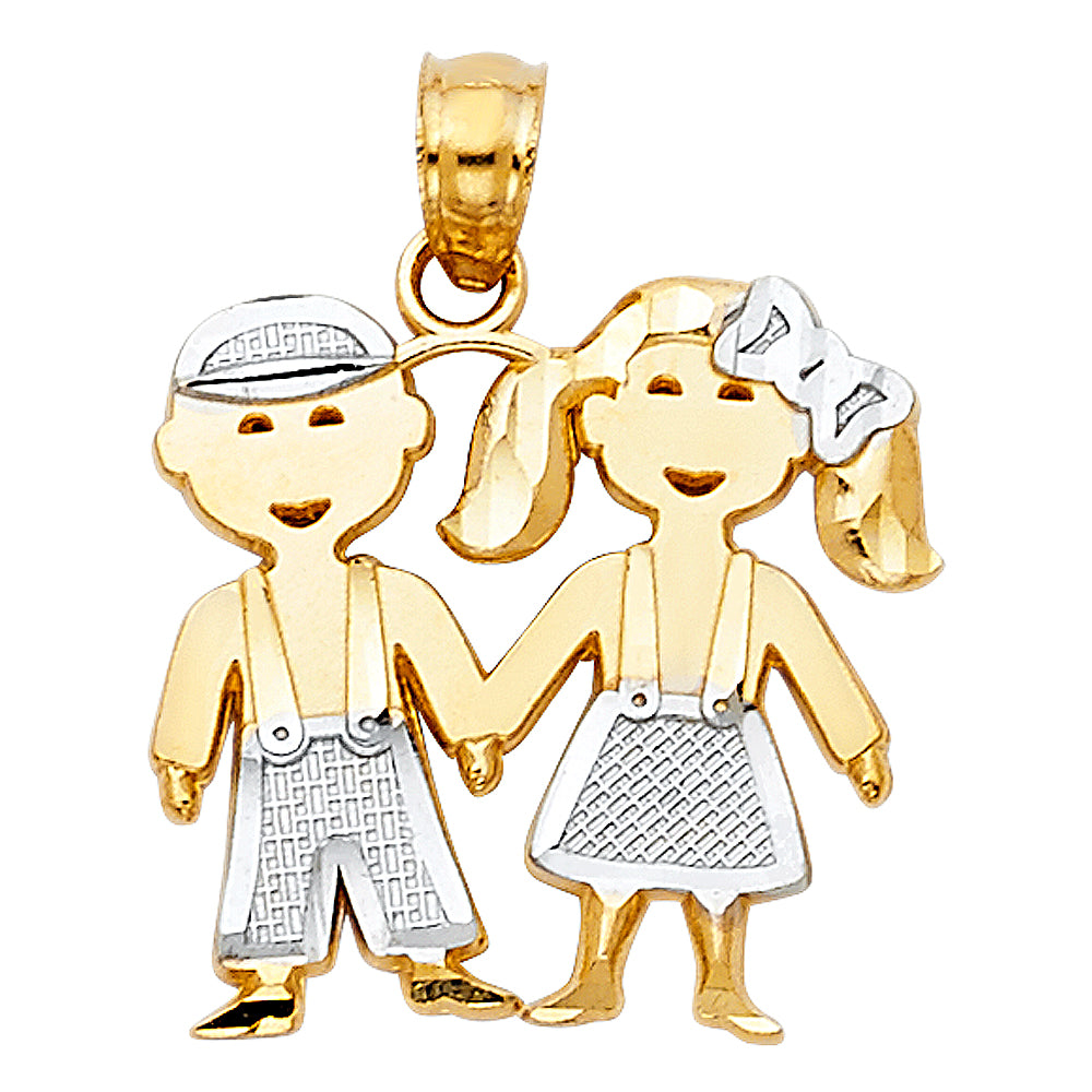 14K Two Tone Gold Baby Pendant (PT666)