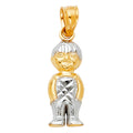 14K Two Tone Gold Baby Pendant (PT668)