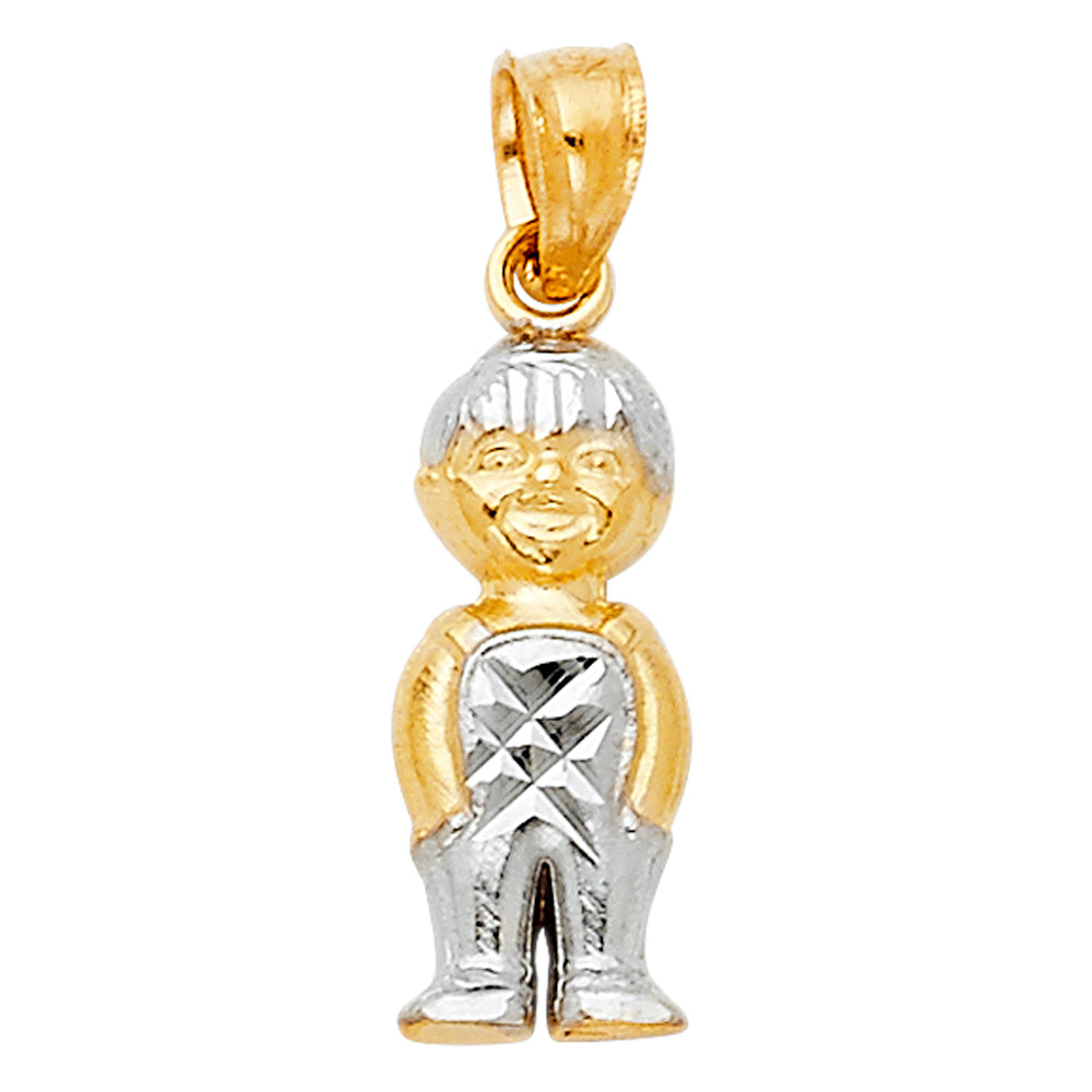 14K Two Tone Gold Baby Pendant (PT668)