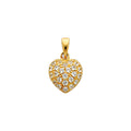 14K Yellow Gold CZ Heart Pendant (PT690)