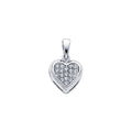 14K White Gold CZ Heart Pendant (PT691)