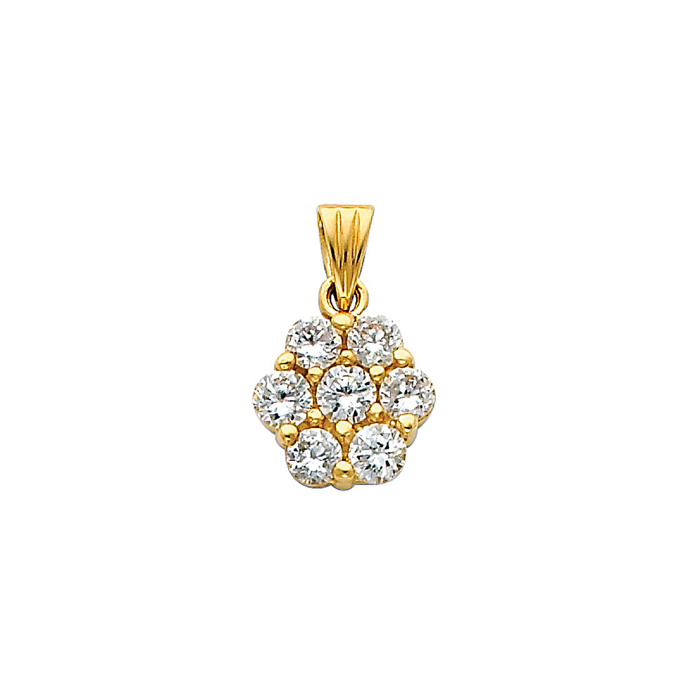 14K Yellow Gold CZ Pendant (PT693)