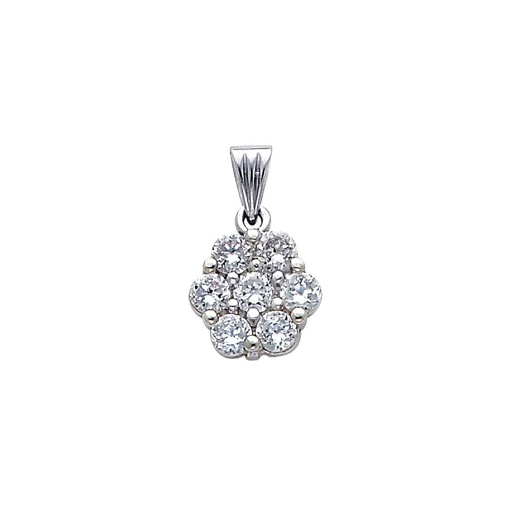 14K White Gold CZ Pendant (PT693W)