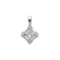 14K White Gold CZ Square Pendant (PT694W)