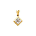 14K Yellow Gold CZ Square Pendant (PT695)