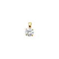 14K Yellow Gold Round CZ Basket Pendant (PT697)