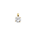 14K Yellow Gold Round CZ Basket Pendant (PT698)