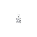 14K White Gold Round CZ Basket Pendant (PT699)