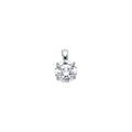 14K White Gold Round CZ Basket Pendant (PT700)