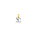 14K Yellow Gold Princess CZ Basket Pendant (PT701)