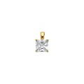14K Yellow Gold Princess CZ Basket Pendant (PT702)
