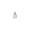 14K White Gold Princess CZ Basket Pendant (PT703)