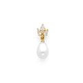 14K Yellow Gold CZ Pearl Pendant (PT727)