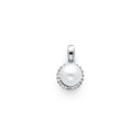 14K White Gold CZ Pearl Pendant (PT729)