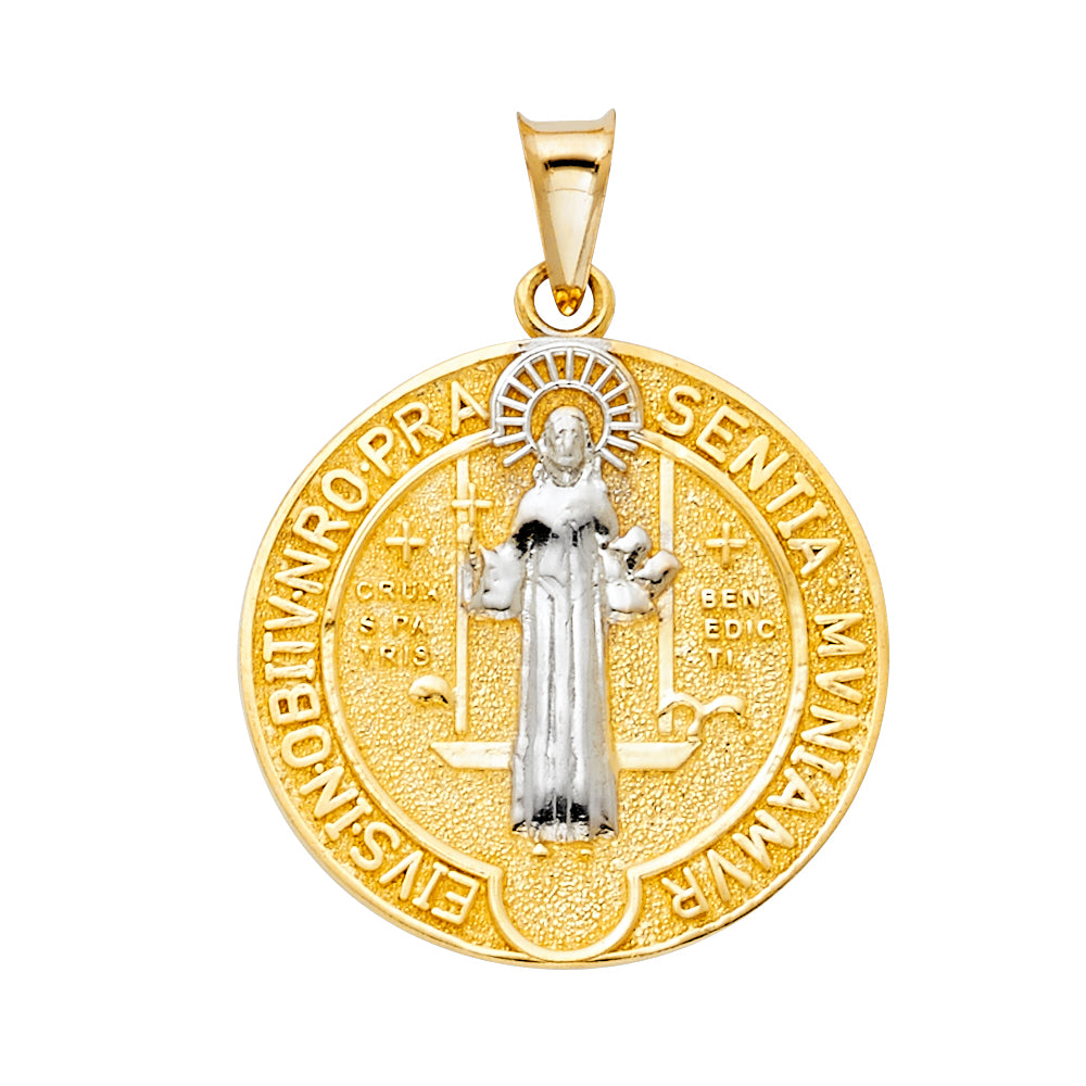 14K Two Tone Gold Religious Pendant (PT754)