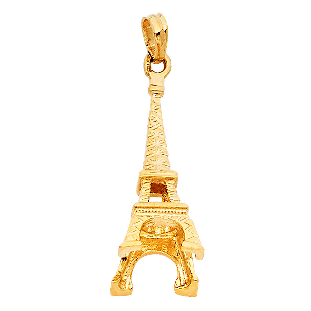 14K Yellow Gold Tower Pendant (PT757)