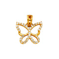 14K Yellow Gold Butterfly Pendant (PT769)