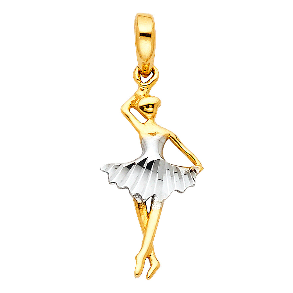 14K Two Tone Gold Ballerina Pendant (PT772)