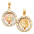 14K Yellow White Rose Gold 2 Side Relig Pendant